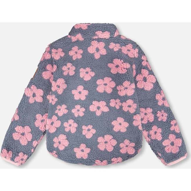 Sherpa Jacket, Pink Flowers - Fleece & Sherpa Jackets - 3