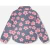 Sherpa Jacket, Pink Flowers - Fleece & Sherpa Jackets - 3