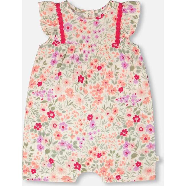 Romper, Off White Printed Flowers