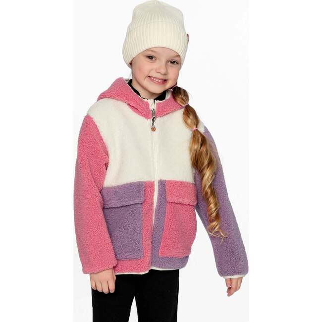 Sherpa Jacket, Pink Colorblock