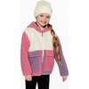 Sherpa Jacket, Pink Colorblock - Fleece & Sherpa Jackets - 2