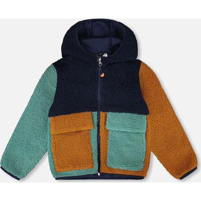 Sherpa Jacket, Navy Colorblock