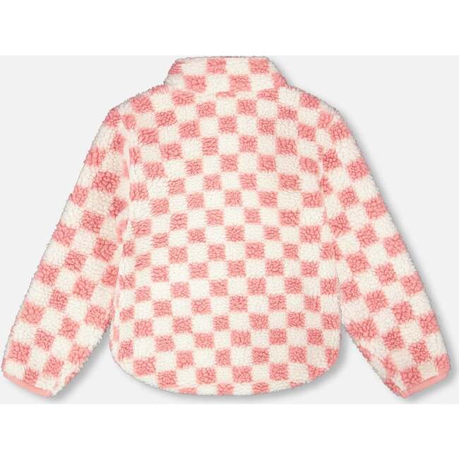 Sherpa Jacket, Pink Checkerboard - Fleece & Sherpa Jackets - 3