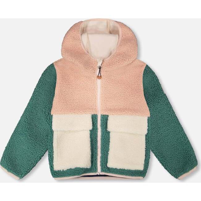 Sherpa Jacket, Light Pink Colorblock