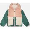 Sherpa Jacket, Light Pink Colorblock - Fleece & Sherpa Jackets - 1 - thumbnail