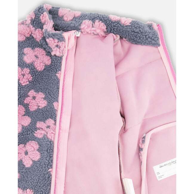 Sherpa Jacket, Pink Flowers - Fleece & Sherpa Jackets - 5