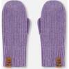 Ribbed Knit Mittens, Lavender - Gloves - 1 - thumbnail