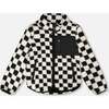 Sherpa Jacket, Black Checkerboard - Fleece & Sherpa Jackets - 1 - thumbnail