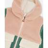 Sherpa Jacket, Light Pink Colorblock - Fleece & Sherpa Jackets - 4