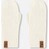 Ribbed Knit Mittens, Off White - Gloves - 1 - thumbnail