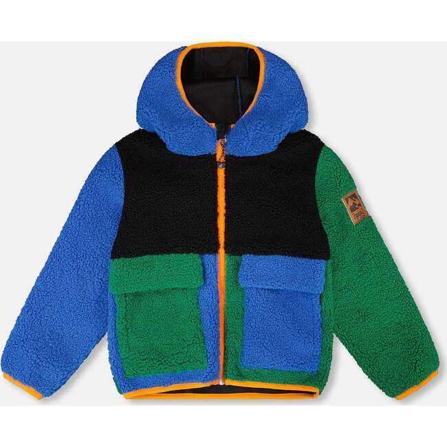 Sherpa Jacket, Blue Colorblock
