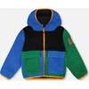 Sherpa Jacket, Blue Colorblock - Fleece & Sherpa Jackets - 1 - thumbnail