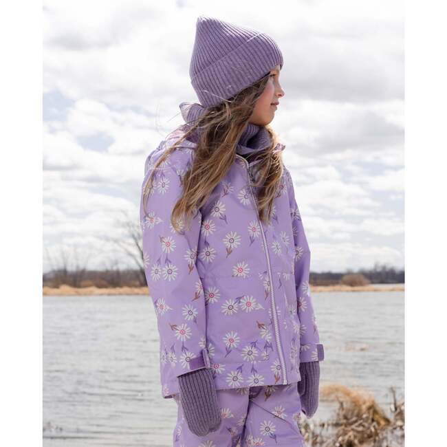 Ribbed Knit Mittens, Lavender