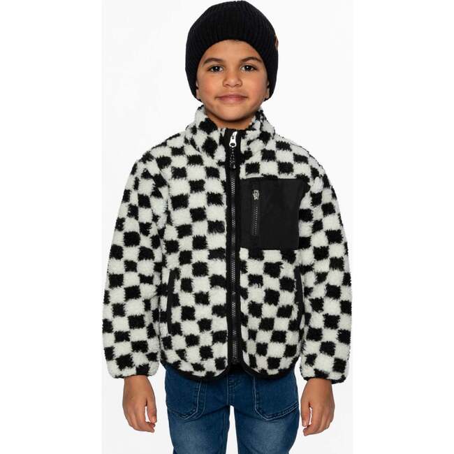 Sherpa Jacket, Black Checkerboard