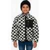 Sherpa Jacket, Black Checkerboard - Fleece & Sherpa Jackets - 2