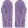 Ribbed Knit Mittens, Lavender - Gloves - 3