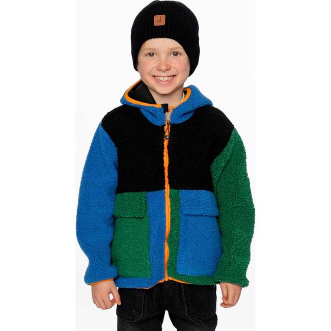 Sherpa Jacket, Blue Colorblock