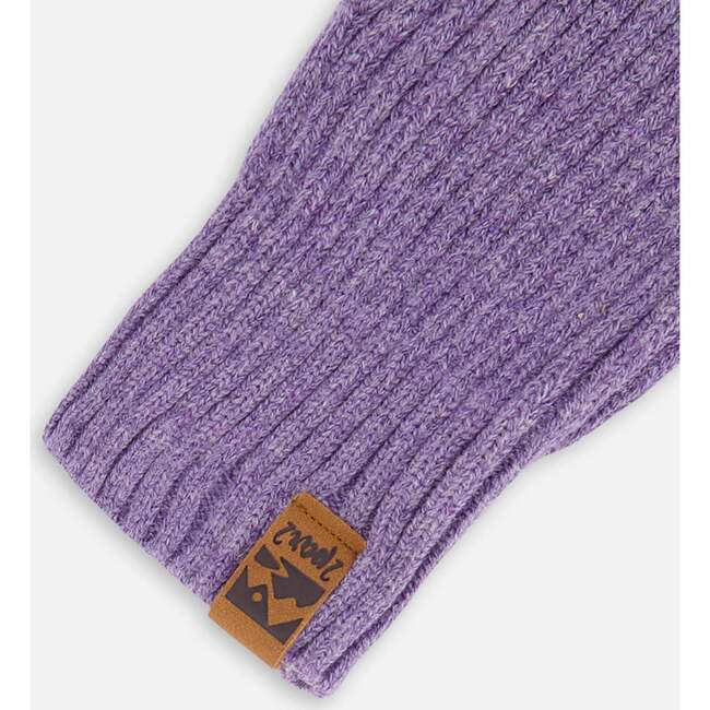 Ribbed Knit Mittens, Lavender - Gloves - 4