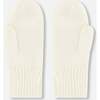 Ribbed Knit Mittens, Off White - Gloves - 3