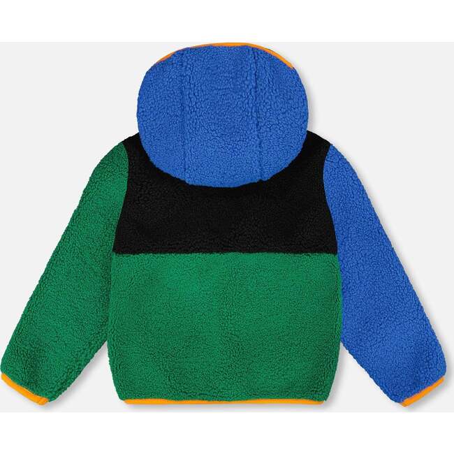 Sherpa Jacket, Blue Colorblock - Fleece & Sherpa Jackets - 3