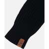 Ribbed Knit Mittens, Black - Gloves - 3