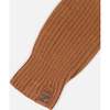 Ribbed Knit Mittens, Brown - Gloves - 4