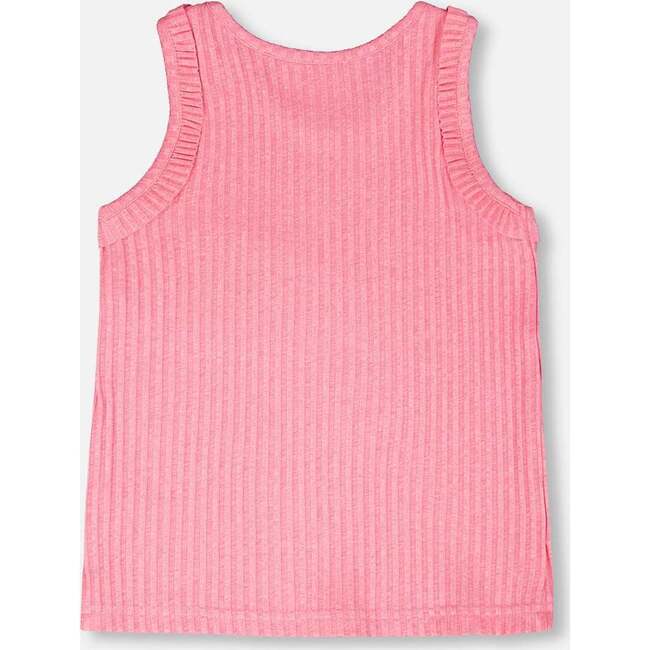 Rib Tank Top, Pink - Tank Tops - 3