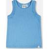 Rib Tank Top, Blue - Tank Tops - 1 - thumbnail