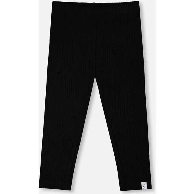 Rib Capri Leggings, Black