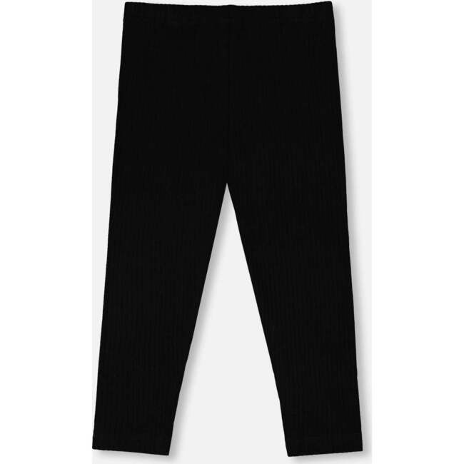 Rib Capri Leggings, Black