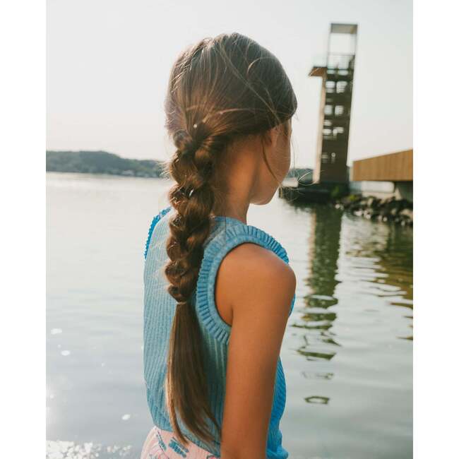 Rib Tank Top, Blue - Tank Tops - 3