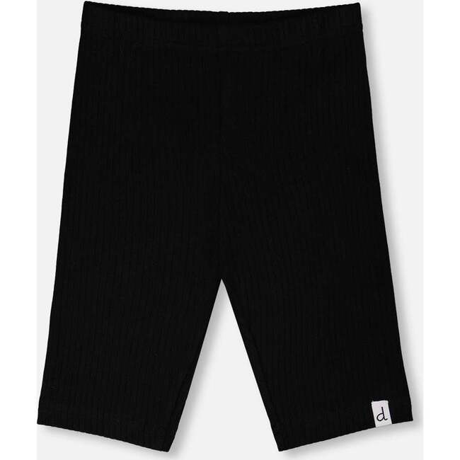 Rib Biker Leggings, Black
