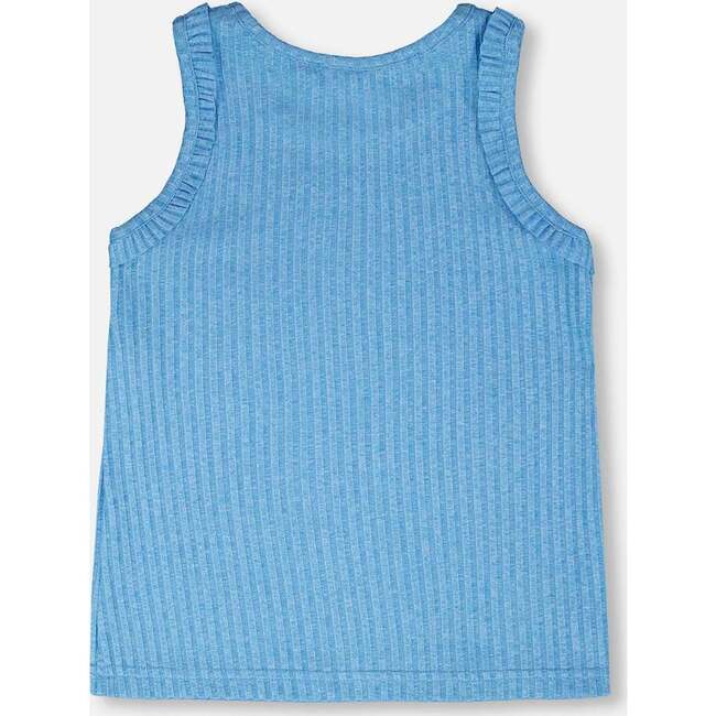Rib Tank Top, Blue - Tank Tops - 5