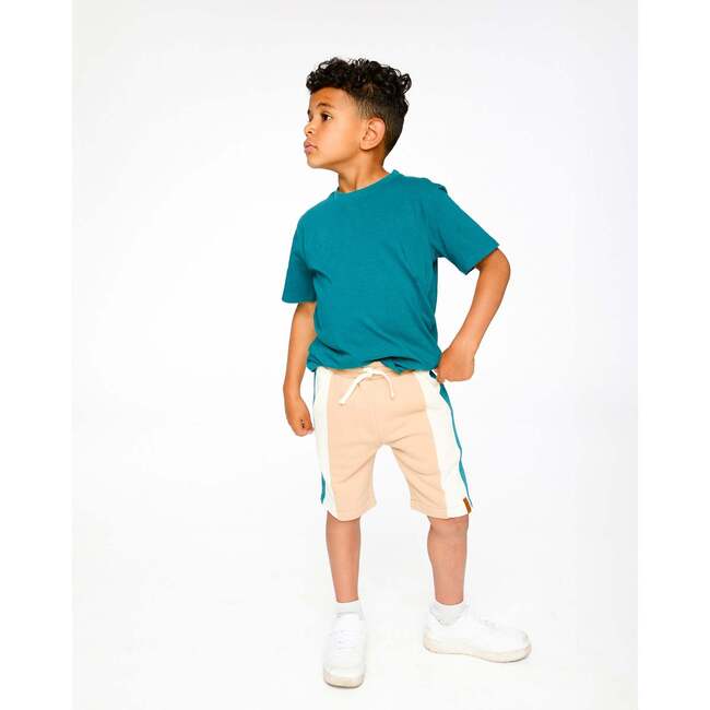 Sporty French Terry Shorts, Beige - Shorts - 3