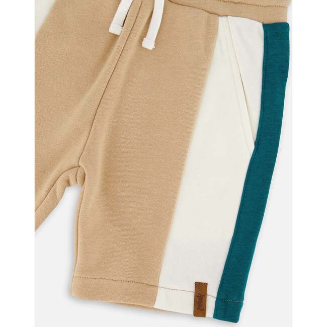 Sporty French Terry Shorts, Beige - Shorts - 5