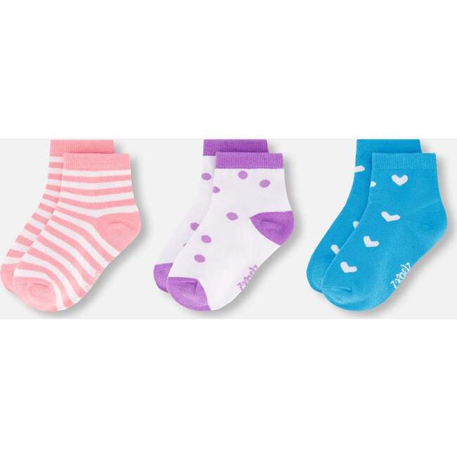 Socks (3 Pairs), Striped Pink
