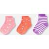 Socks (3 Pairs), Striped Mauve - Socks - 2