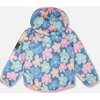 Softshell Jacket, Blue Floral Print - Jackets - 3 - thumbnail