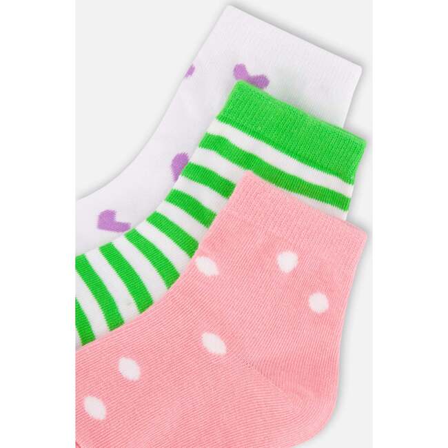 Socks (3 Pairs), Striped Green - Socks - 3