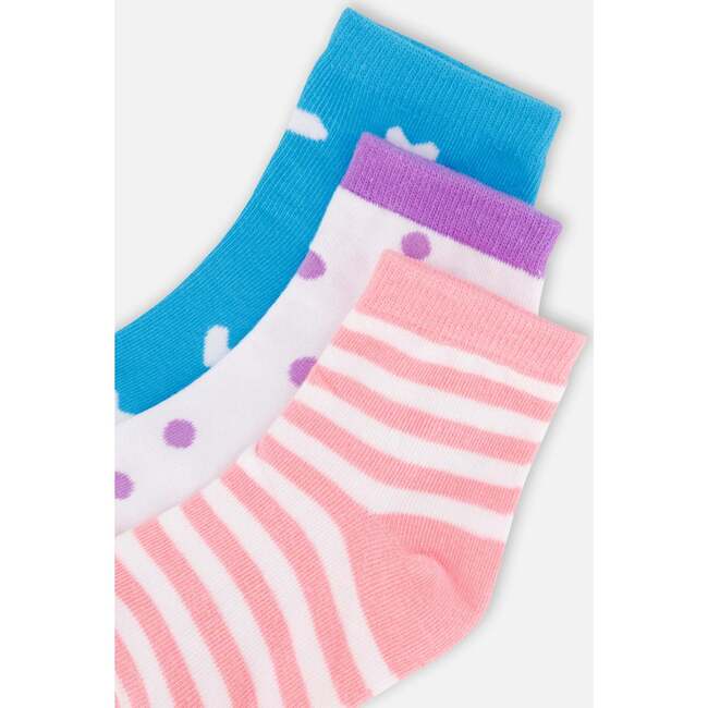 Socks (3 Pairs), Striped Pink - Socks - 3