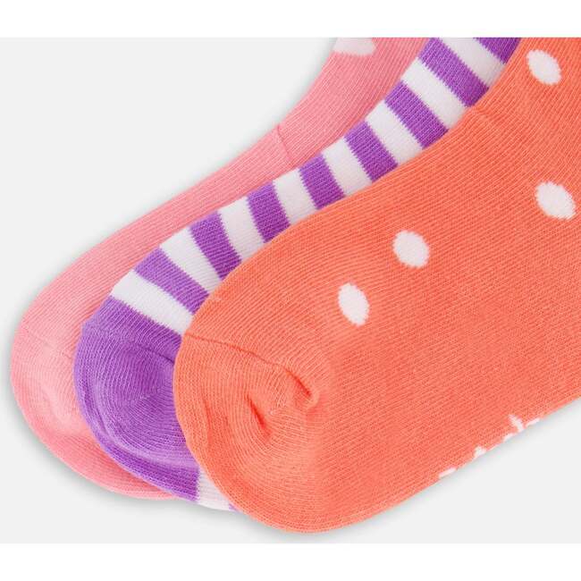 Socks (3 Pairs), Striped Mauve - Socks - 4