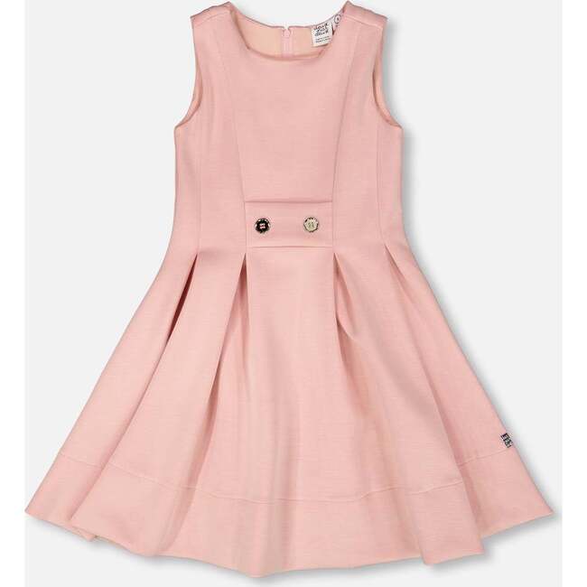 Sleeveless Neoprene Dress, Pale Pink