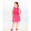 Sleeveless Textured Rosette Dress, Pink - Dresses - 2