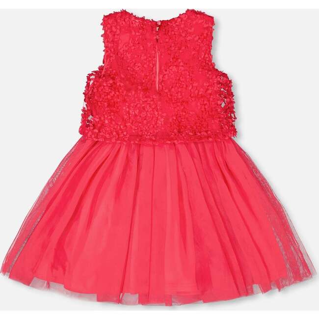 Sleeveless Textured Rosette Dress, Pink - Dresses - 3