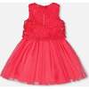 Sleeveless Textured Rosette Dress, Pink - Dresses - 3