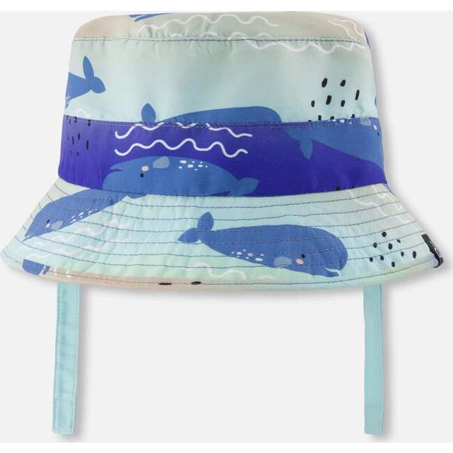 Recycled Polyester Beach Hat, Blue Whale Print