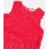 Sleeveless Textured Rosette Dress, Pink - Dresses - 4