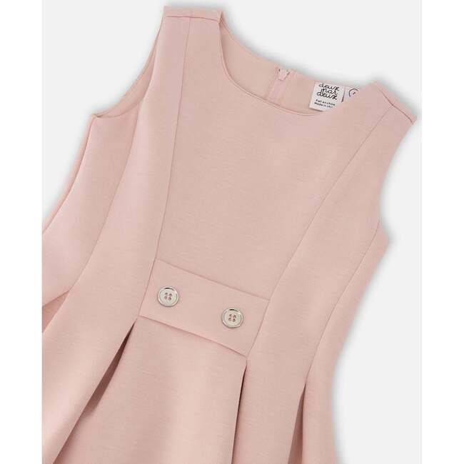 Sleeveless Neoprene Dress, Pale Pink - Dresses - 4
