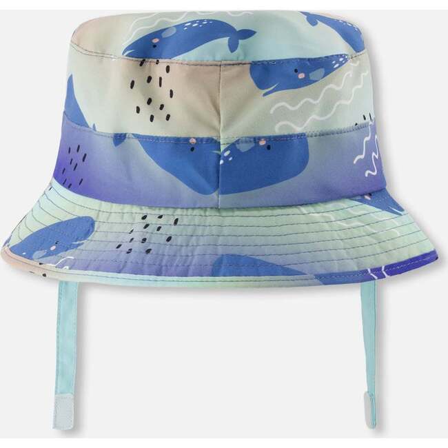 Recycled Polyester Beach Hat, Blue Whale Print - Sun Hats - 3
