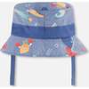 Recycled Polyester Beach Hat, Blue Printed Marine Animals - Sun Hats - 3